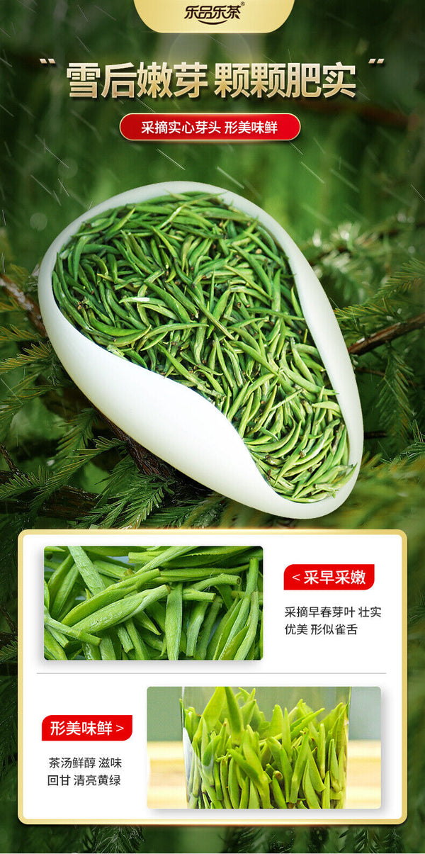 HelloYoung LEPINLECHA 100g Ming Qian Silver Jar Que She Sparrow's Tongue Chinese Green Tea