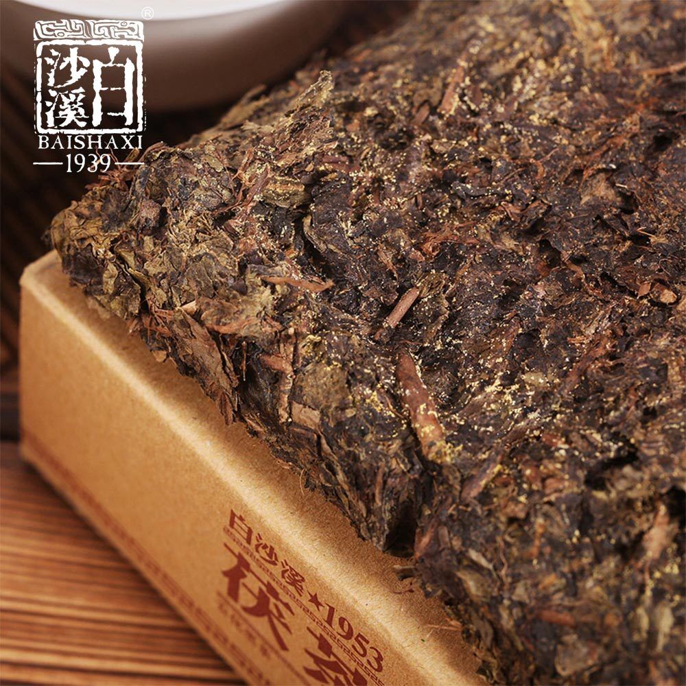 HelloYoung 1953 Dark Tea Brick //yr Golden Flower Fu Cha Anhua Baishaxi 338g Main image