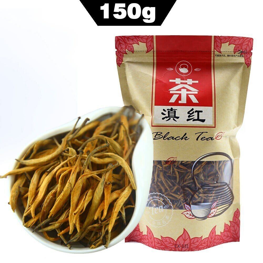 HelloYoung Yunnan Black Tea Dian Hong Gold Needle Jinya Golden Monkey Chinese Tea 150g Main image