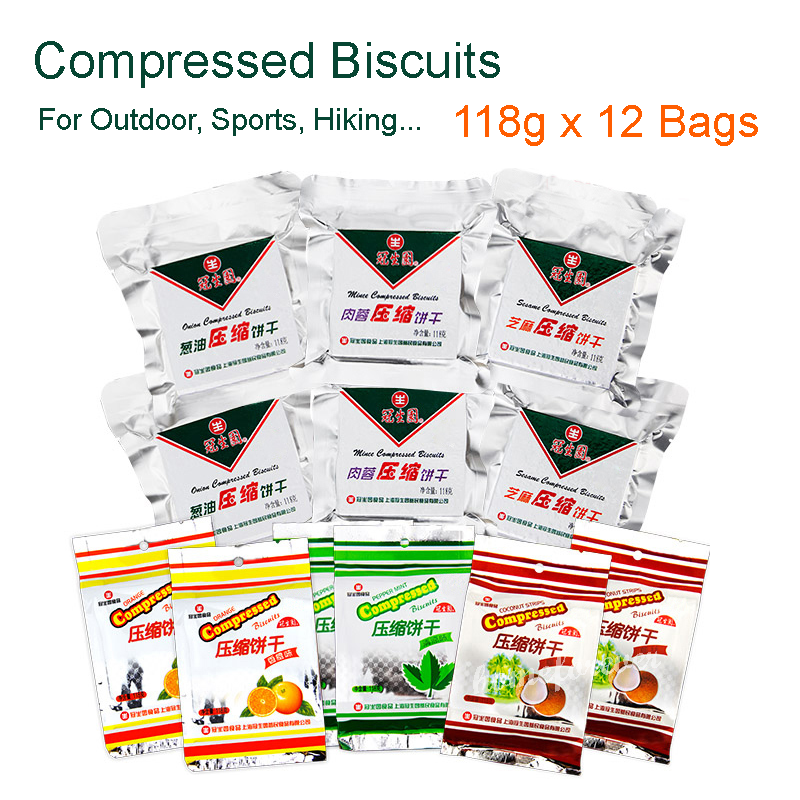 118g x 12 Bags Compressed Biscuit Outdoor Sports Hiking Food 冠生园压缩饼干户外饼干混合口味12袋装 Secondary image