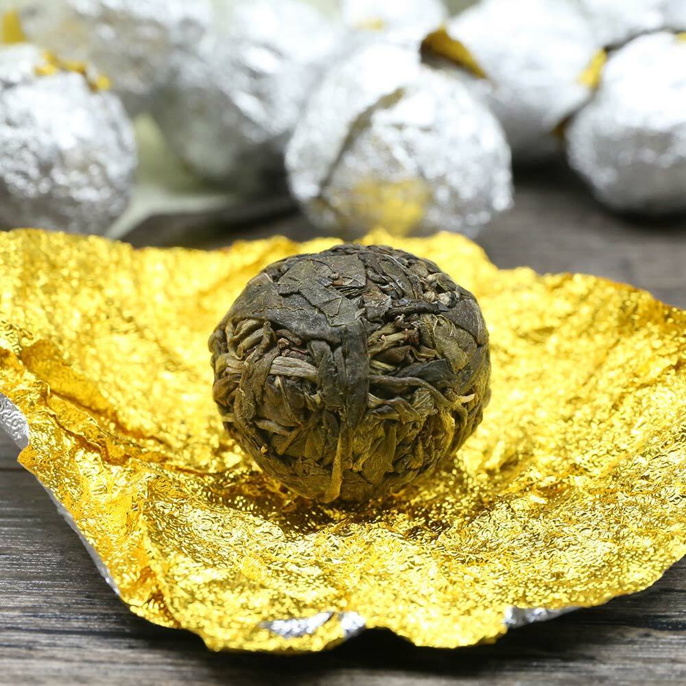 HelloYoung Chinese Sheng Puer Tea Yi Wu Big Tree Dragon Pearl Mini Raw Puer Tuocha 50g