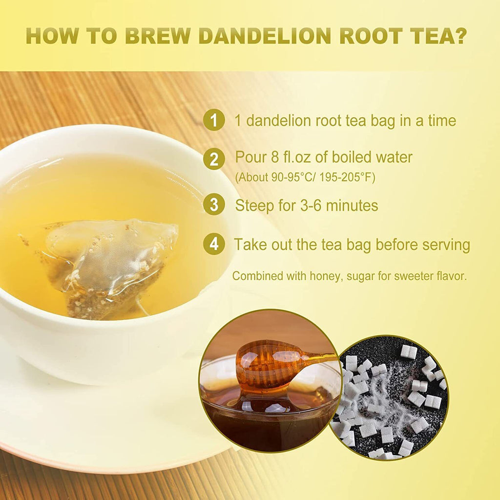 HelloYoung FullChea - Dandelion Root Tea Bags, 100 Teabags, 2.5g/bag