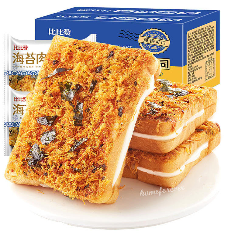 600g Bibizan Seaweed Meat Floss Toasts Cake Breads Chinese Snacks 比比赞海苔肉松吐司面包 Main image