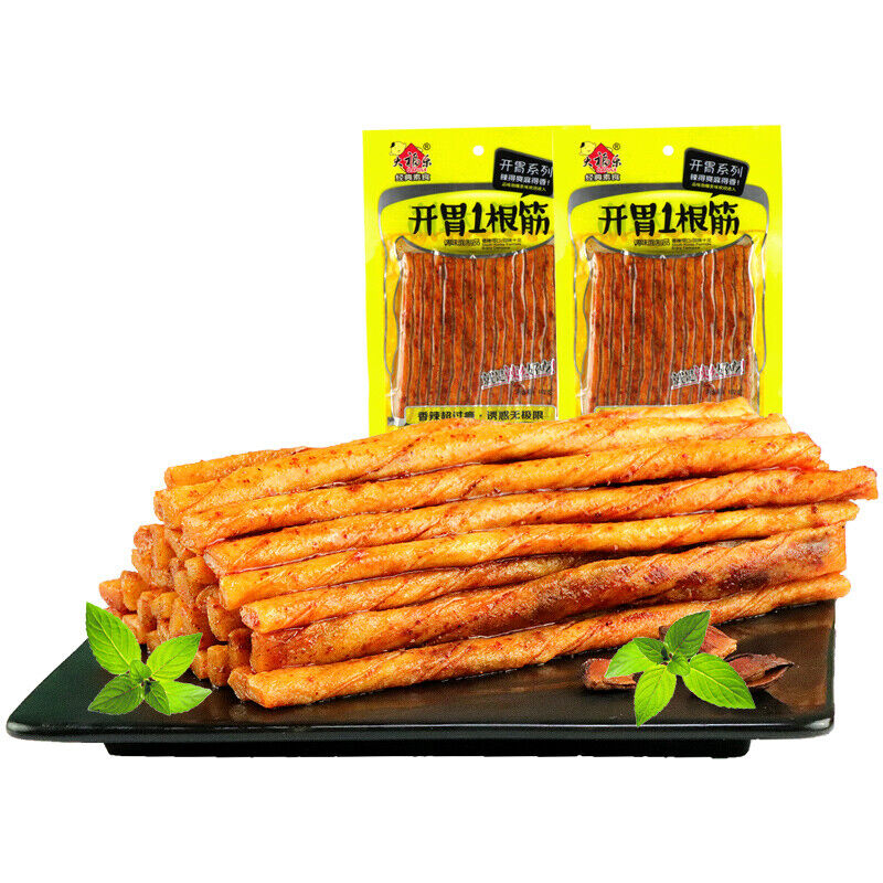 72g*3/5/10 bag Da FuLe spicy strips braised vegetarian beef tendon school snacks Main image