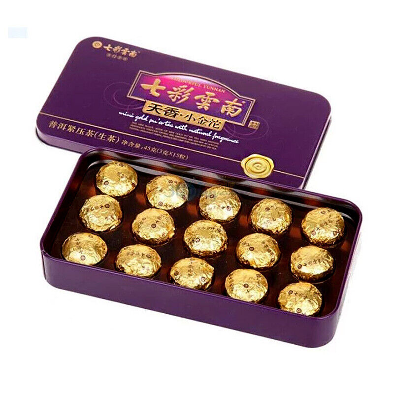 HelloYoung Colourful Yunnan Mini Gold Pu'er Tea with Natural Fragrance 45g Raw Puer Tuocha