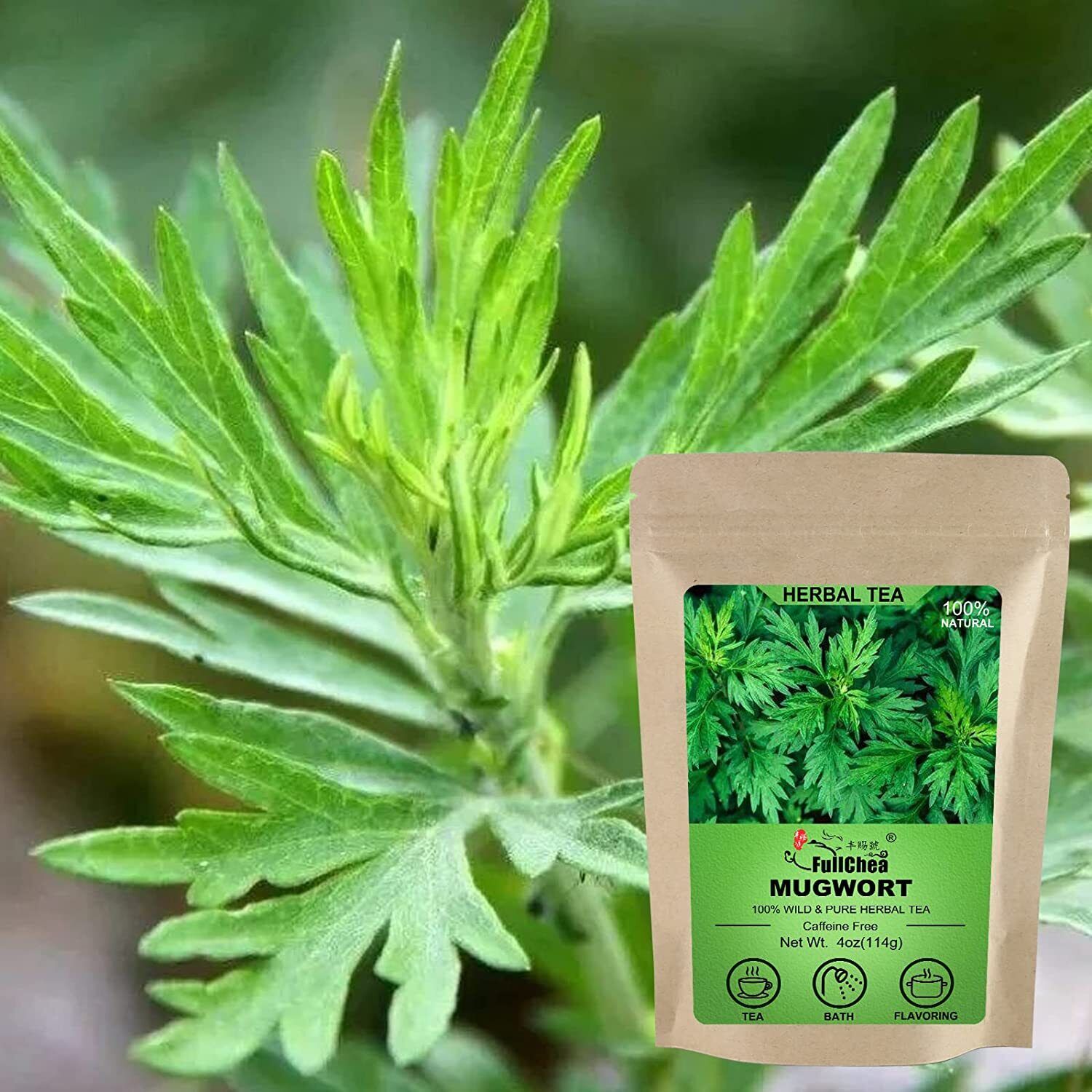 HelloYoung FullChea Dried Mugwort Natural Herb 114g - Superior Dried Mugwort Tea Secondary image