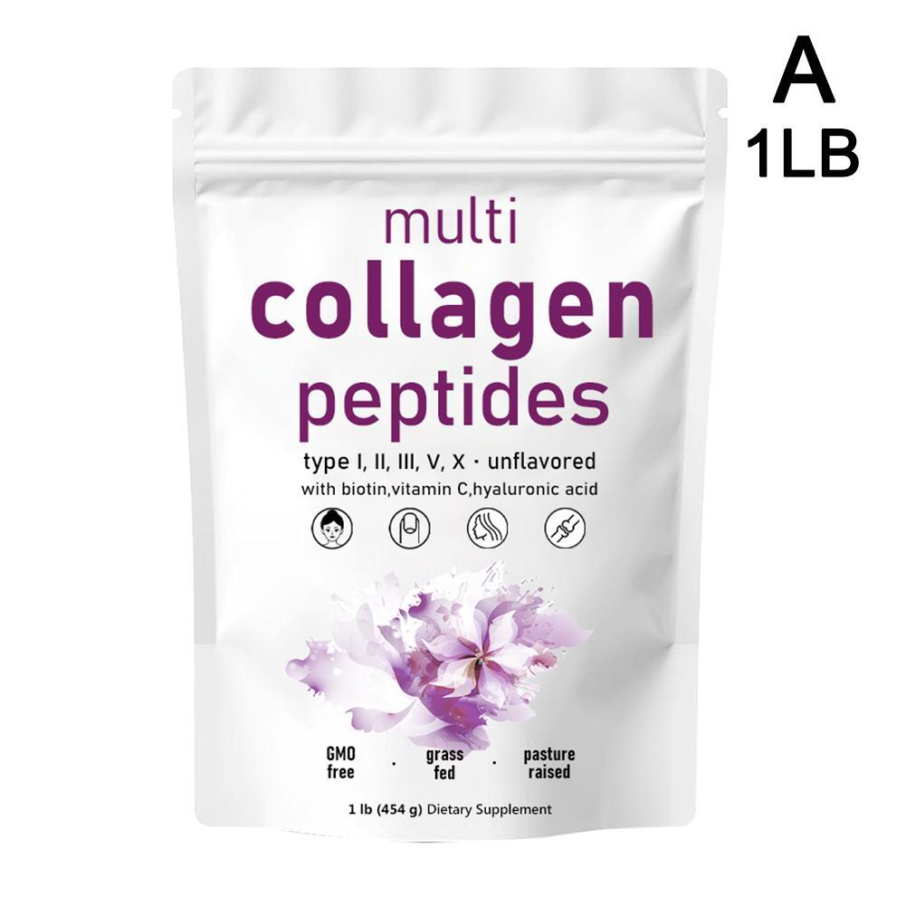 Multi Collagen Peptides Powder - Hydrolyzed Protein Peptides (Type I,II,III,V,X)