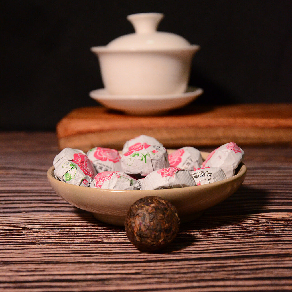 Yunnan Puer Tuo Red Rose Flower Flavor Mini Tuo Cha Ripe Pu'er Tea 500g
