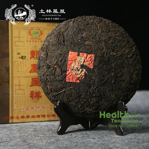 HelloYoung TuLin "Long Feng Cheng Xiang" Five-Year Old Material Ripe Pu Erh Tea 357g