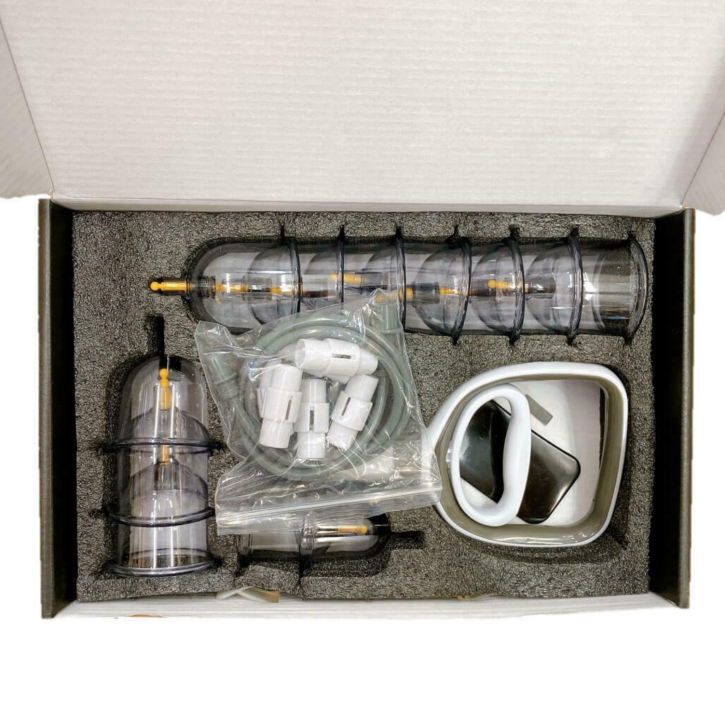 真空拔罐器Professional Acupoint Cupping Set, 4th Generation Pump Gun & Cups (12 Cups)