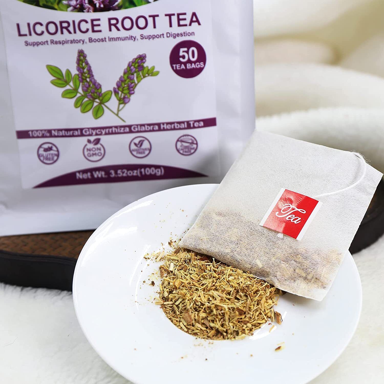 HelloYoung TEARELAE Licorice Root Tea 2g x 50 Count Pure Natural Herbal Tea Bag