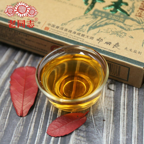 HelloYoung Haiwan Tea Pu Erh Lao Shu Qiao Mu Raw Pu Erh Tee Brick 250g