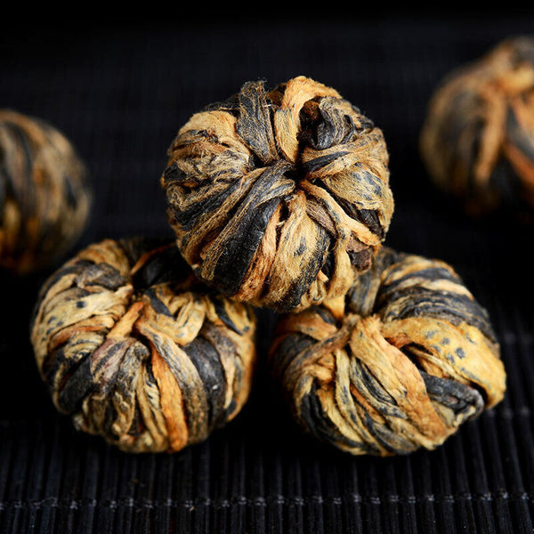 HelloYoung TeaSupreme Yunnan Black Tea Dianhong Dragon Pearl Dian Hong Ball Buds 250g Tin