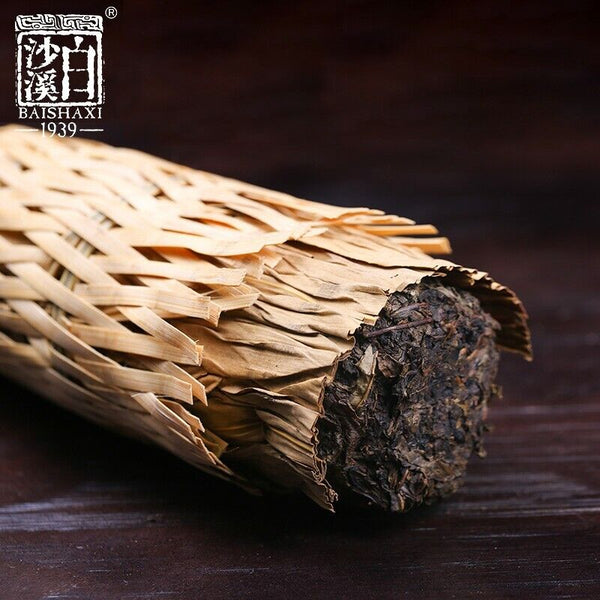 HelloYoung 362.5g Baishaxi Shi Liang Cha Hua Juan Hei Cha Dark Tea Black In Bamboo Basket