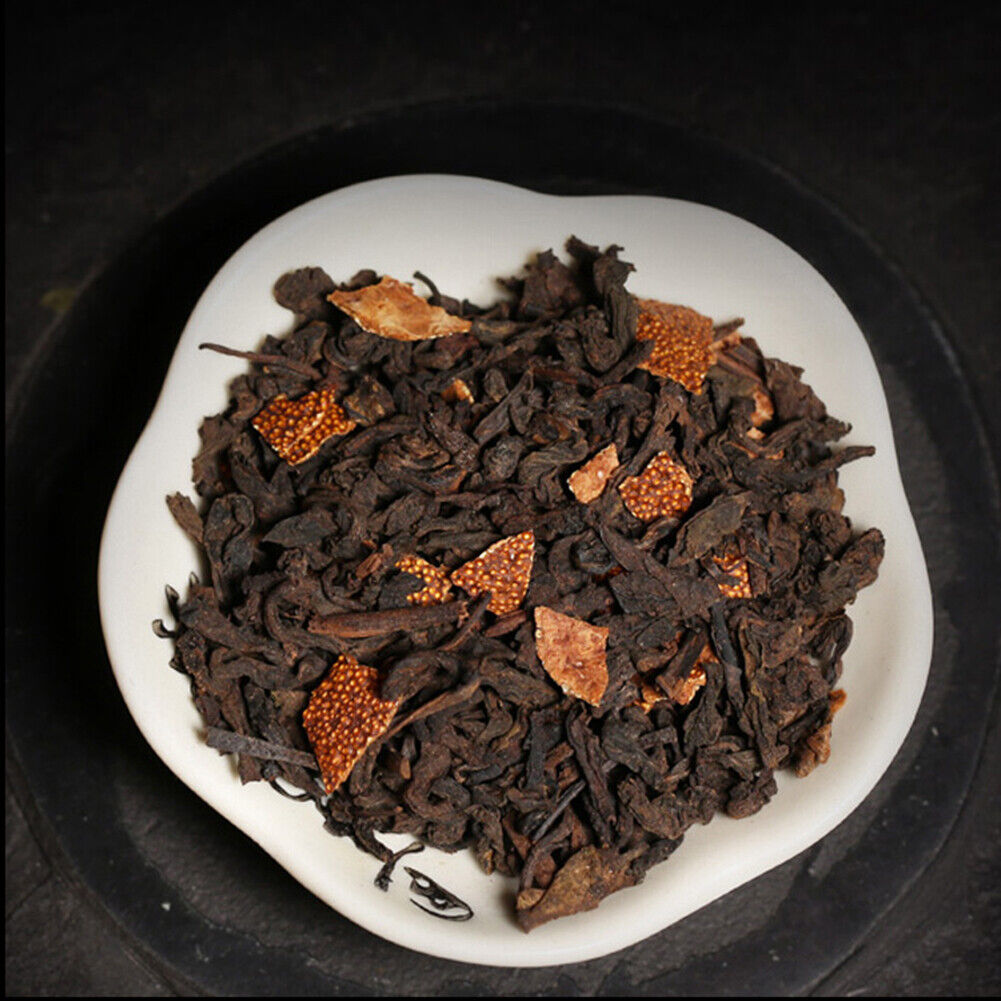 HelloYoung Yunnan Small Puerh Tea Cake Tangerine Peel Pu'er Tea Chinese Puer Black Tea 500g