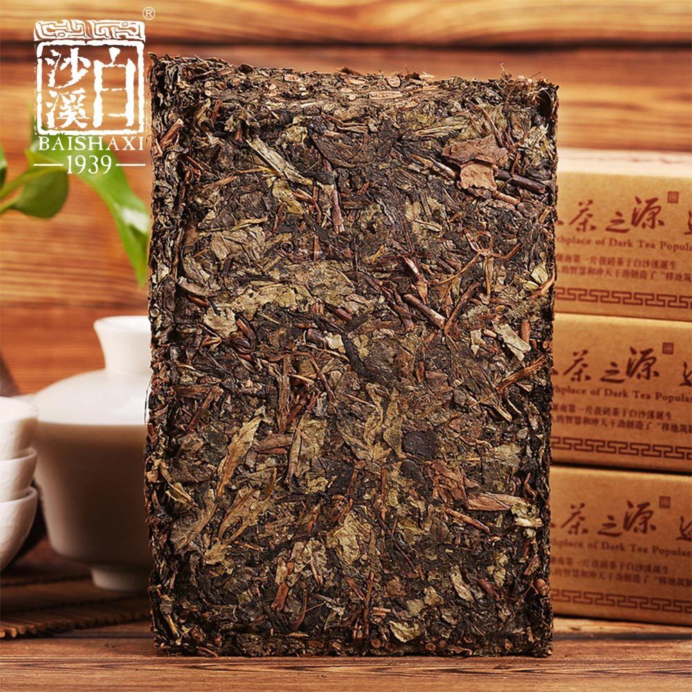 HelloYoung 1953 Dark Tea Brick //yr Golden Flower Fu Cha Anhua Baishaxi 338g Main image