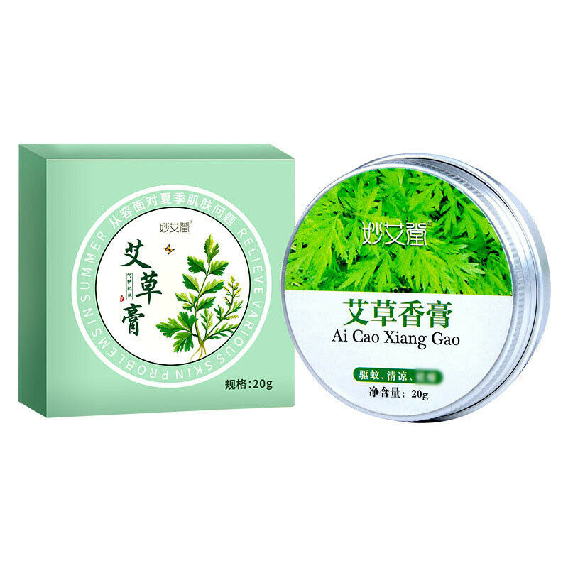 Miao Ai Tang Ai Cao Xiang Gao Cao Ben Qu Wen Jing You 妙艾堂艾草香膏草本驱蚊精油提神膏清凉止痒 Secondary image