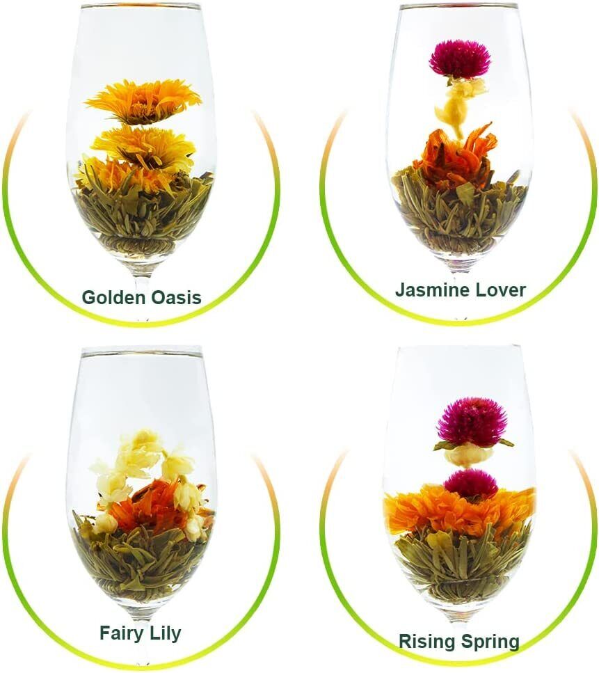 HelloYoung TEARELAE Blooming Tea Flowers 16pcs Individually Sealed Flowering Tea Balls