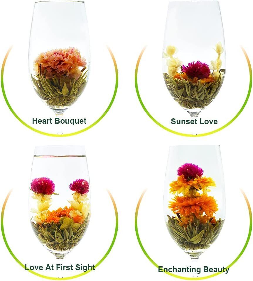 HelloYoung TEARELAE Blooming Tea Flowers 16pcs Individually Sealed Flowering Tea Balls