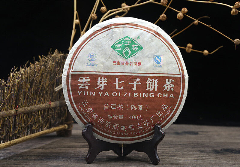 HelloYoung Yunnan Pu-erh Premium YUN YA QI ZI BING CHA Puer Ripe Shu Cake Tea 400g