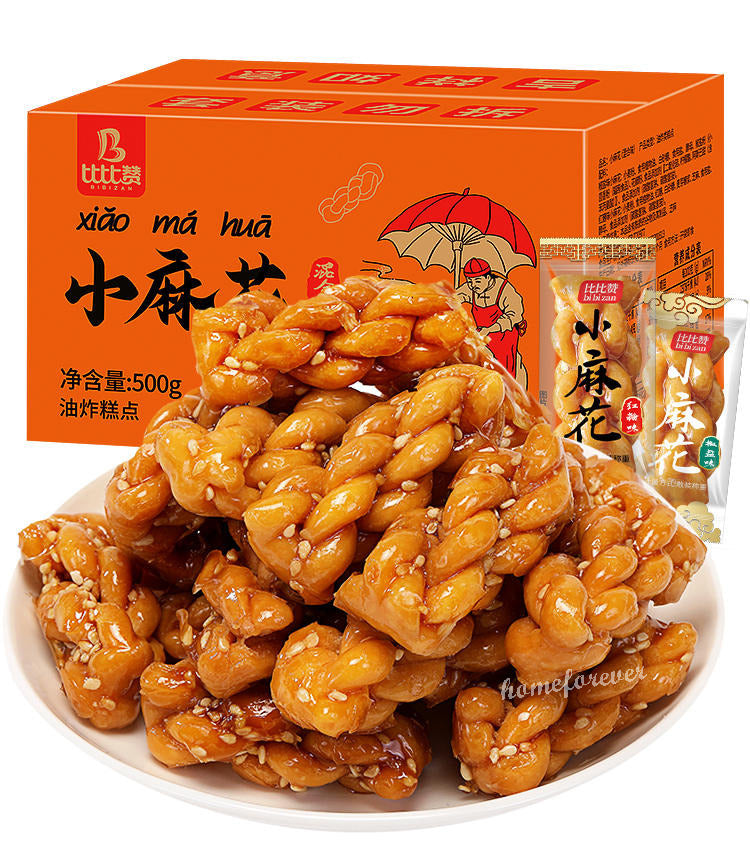500g Bibizan Mixed Flavors Crisp Dough Twist Chinese Snacks 比比赞酥脆小麻花混合口味