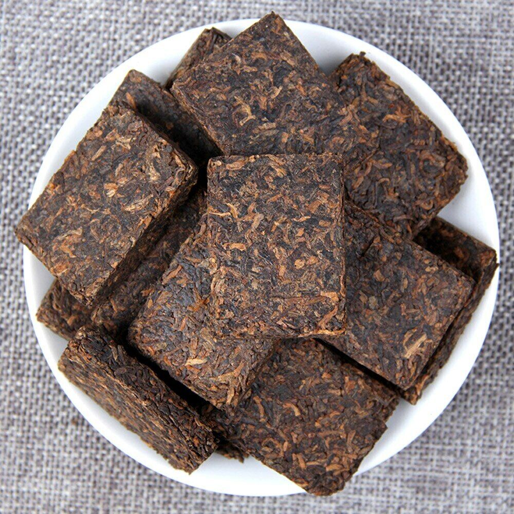 HelloYoung Gold Brick Ripe Pu er Tea Yunnan Date Fragrant Small Square Shu Puerh 100g