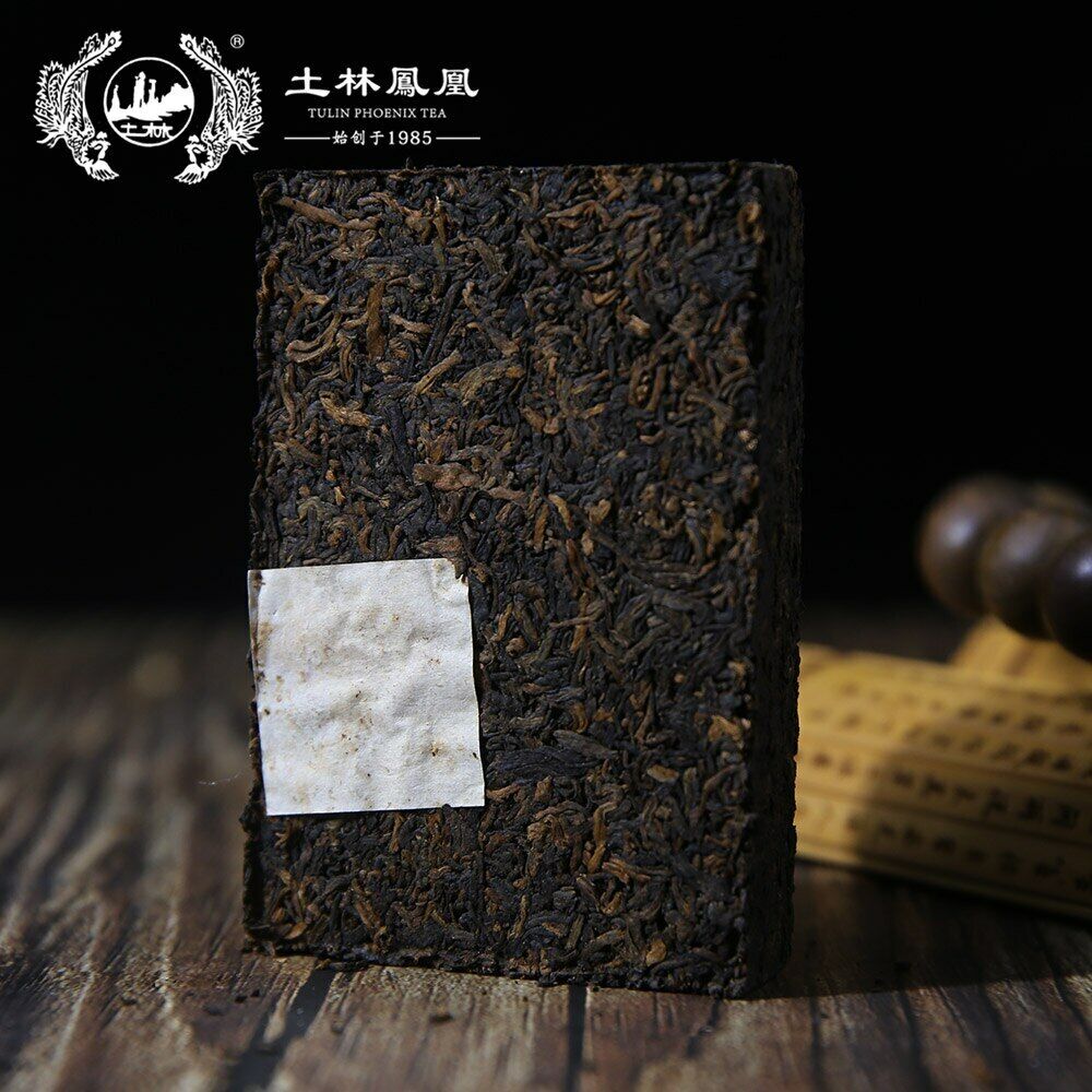HelloYoung TuLin Fenghuang Yunnan Fenghuang Brand Shu Puer Tea Brick Ripe Puerh 100g
