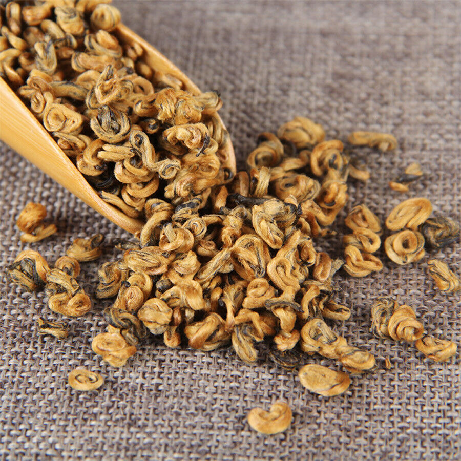 HelloYoung Yunnan Fengqing DianHong Huang Jin Luo Loose Leaf Golden Dianhong Balck Tea
