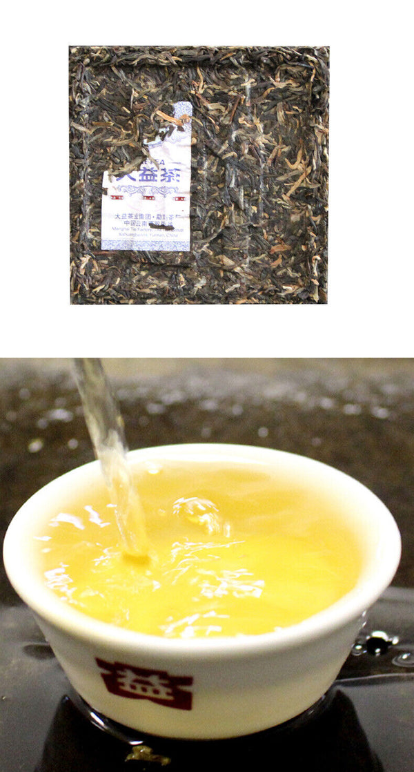 HelloYoung Pu'er Tea Cubes Platinum * Menghai Dayi Brick Raw Shen Puer Pu-erh Tea 240g