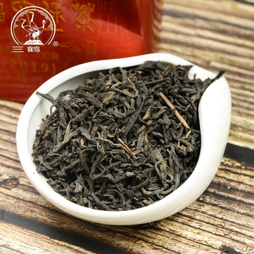 HelloYoung Three Cranes Sanhe Liu Bao Tea Dark Tea Heicha Wuzhou Teas Red Jar 200g