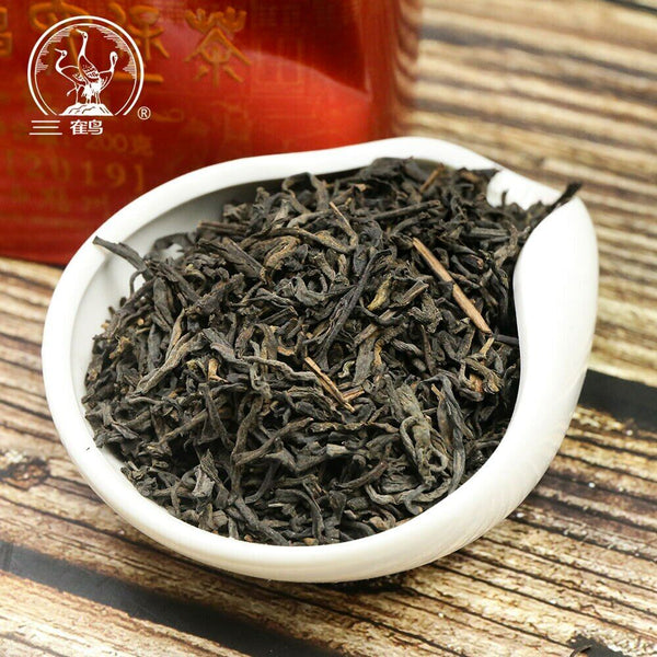 HelloYoung Three Cranes Sanhe Liu Bao Tea Dark Tea Heicha Wuzhou Teas Red Jar 200g