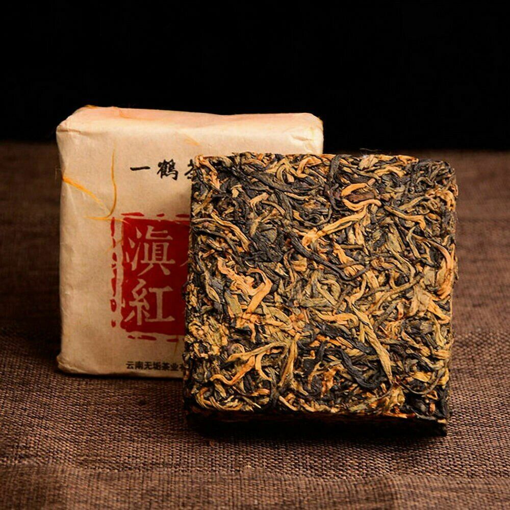 HelloYoung 400 Years Ancient Tree Golden Buds Yunnan Dian Hong Black Tea Brick 250g