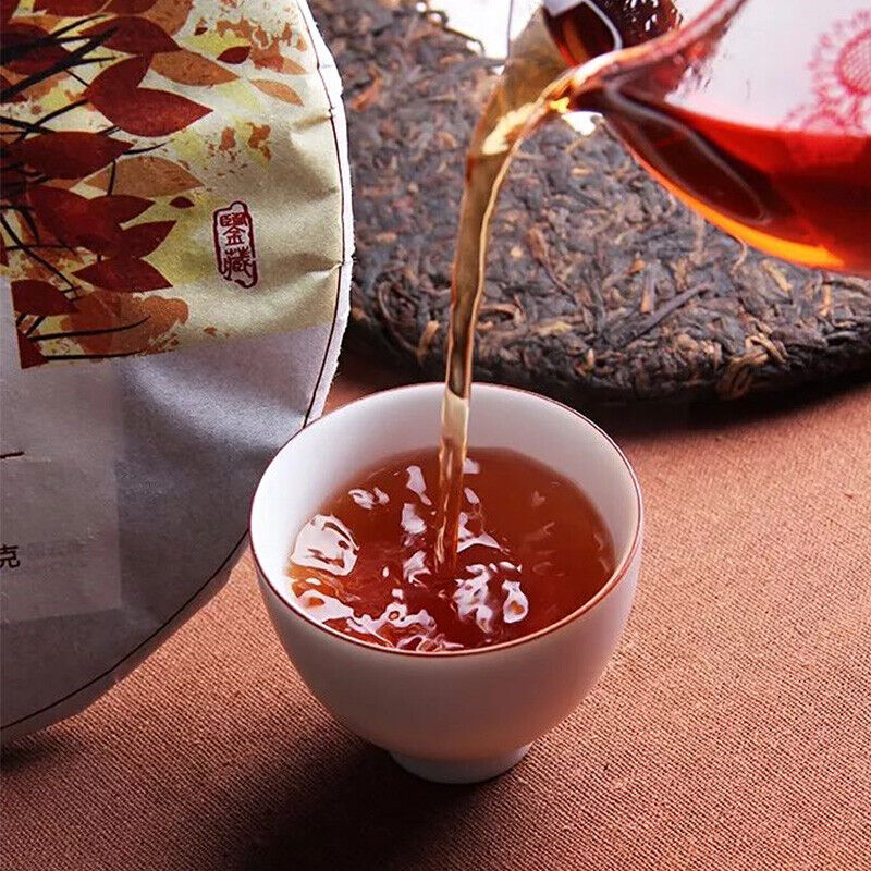 HelloYoung Ripe Pu-erh Authentic Hu Po Chun Amber Haiwan Old Comerade Puer Tea Cake 357g