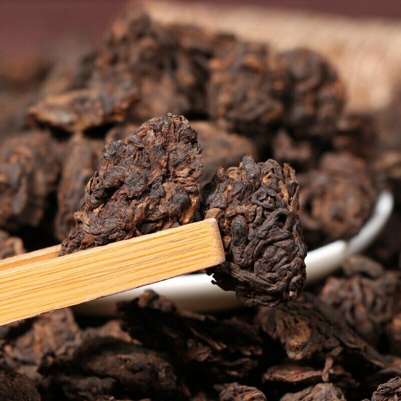 HelloYoung Supreme Aged Golden Bud Lao Cha Tou Pu-erh Loose Tea Ripe Puer Nubs Nugget Tea Secondary image