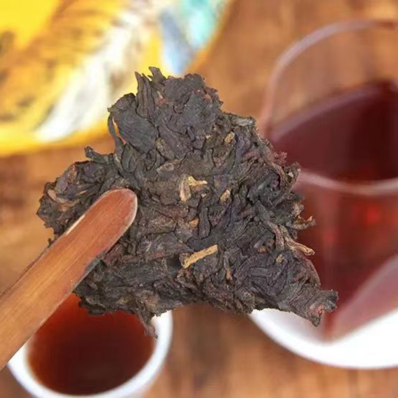 357g Yiwu Puerh Ripe Tea Cake Yunnan Pu'er Cooked Tea Organic Pu-erh Black Tea