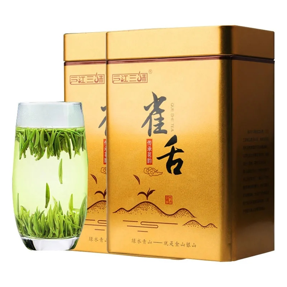 HelloYoung Green Tea Gift Box China Organic Jin Tan Que She Hand Picked Sparrow Tongue 50g