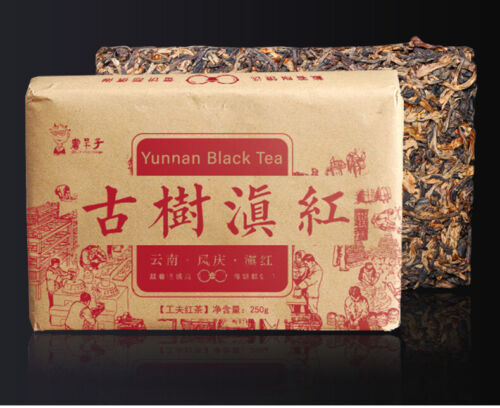 HelloYoung 250g DianHong Dr. Pu'er Tea Yunnan Black Tea Ancient Tree Dian Hong Tea Brick
