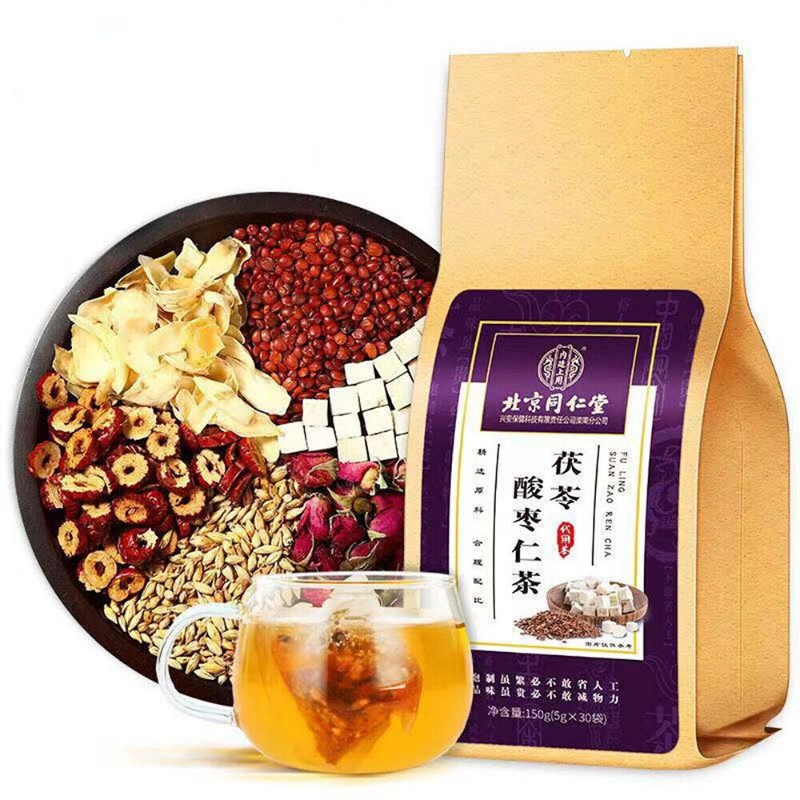 北京同仁堂 Promote Sleep insomnia 300gPoria Jujube Seed Tea 茯苓酸枣仁玫瑰大枣百合栀子桑葚大麦助眠安神失眠多梦 Main image