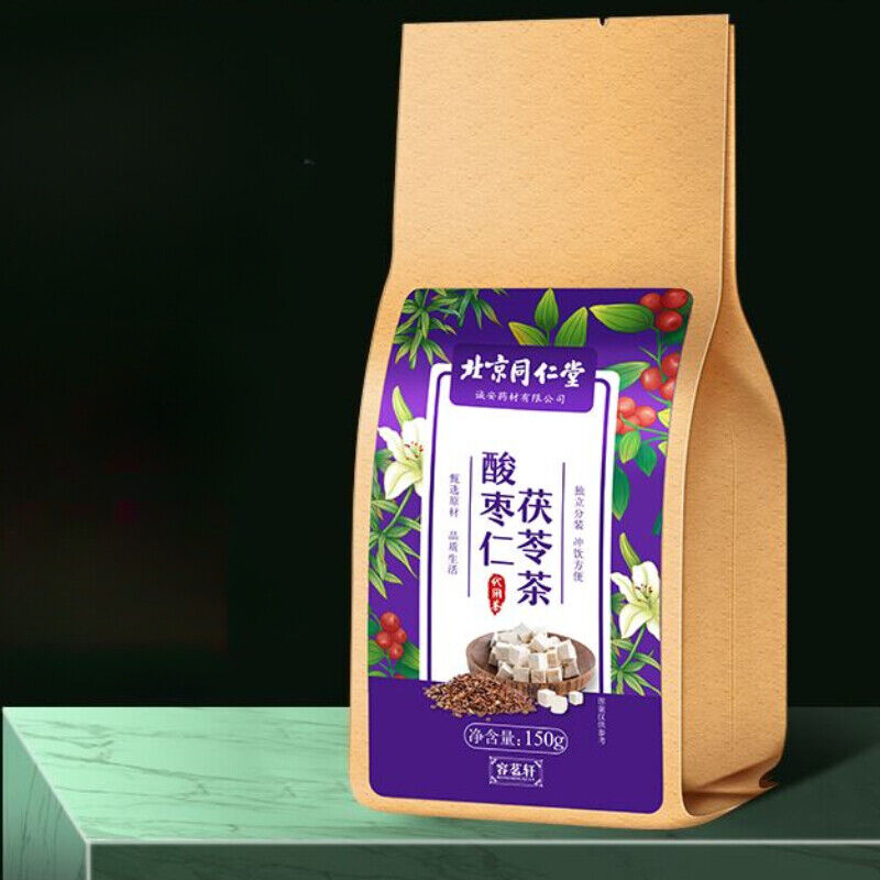 北京同仁堂 Promote Sleep insomnia 300gPoria Jujube Seed Tea 茯苓酸枣仁玫瑰大枣百合栀子桑葚大麦助眠安神失眠多梦