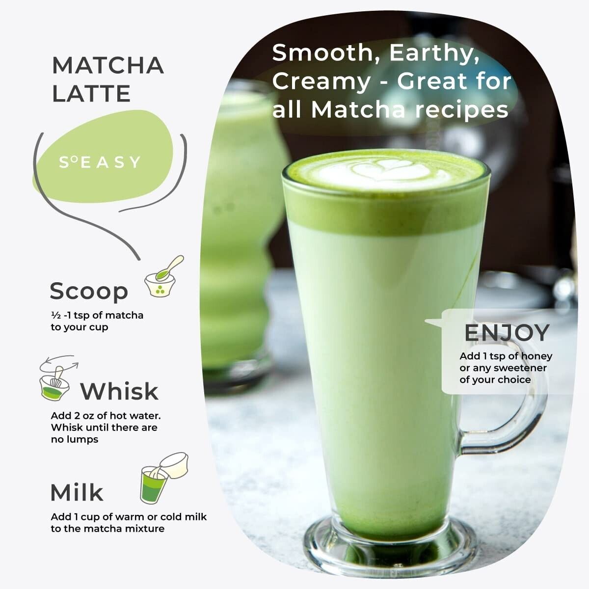 100% Pure Japanese Culinary Matcha Green Tea Powder Organic nonGMO Vegan, 80g